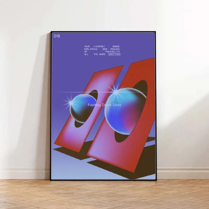 Mid Century Vintage Classic Colorful Posters Abstract Canvas Print Wall Art Canvas Painting for Living Room Home Decor TW10