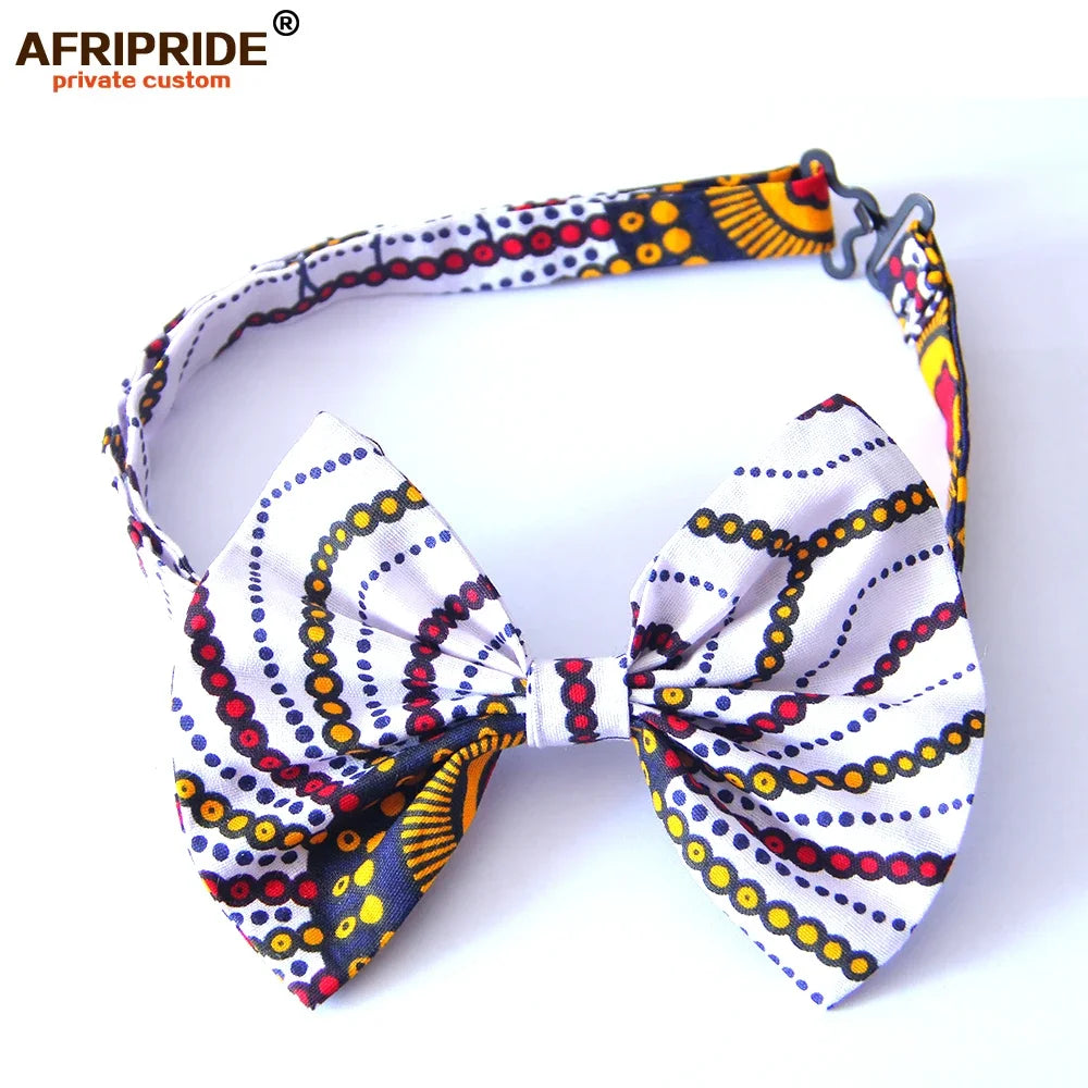 African Ankara Print Butterfly Bow Tie for Men Women Boys Girls Fashion Wedding Party Accessory Wax Batik Ties