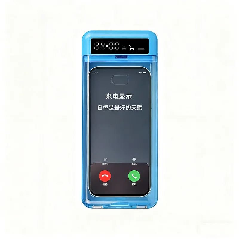 Transparent Phone Lock Box with Display Screen Self-Discipline Device Smart Timer Phone Lock Box Student Phone Time Manager -
