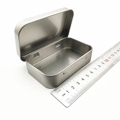 New Square Tin Storage Boxes Small Metal Storage Box Silver Jewelry Keys Coins Metal Box Tin Wedding Candy Storage Tin Can