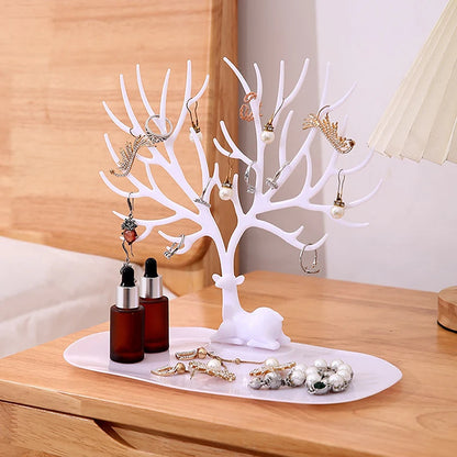 Jewelry Display Stand Tray Tree Storage Racks Earrings Necklaces Rings Jewelry Boxes Case Desktop Organizer Holder Make Up De