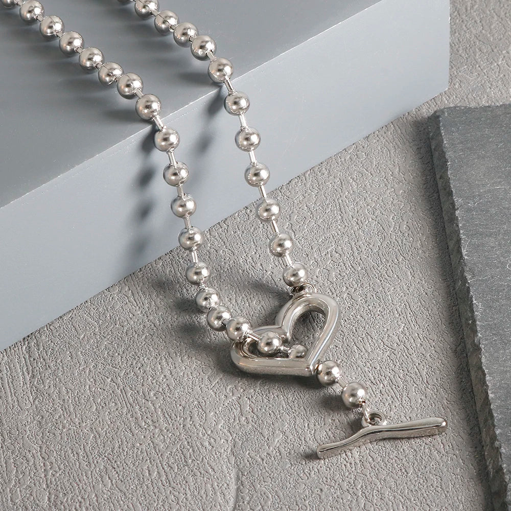 Stainless Steel Vintage Textured Delicate Necklace