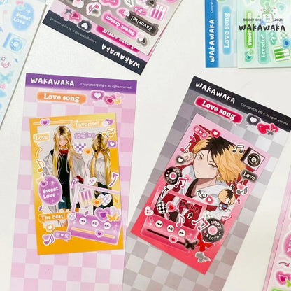 SCRAPBOOK Music Decorative STICKER Korean DIY Phone Luggage Motorcycle Laptop Flakes Idol Card Deco Sticker