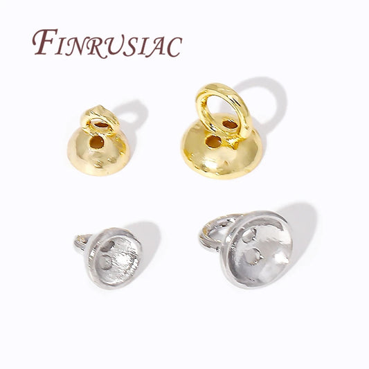10/20Pcs 18k Real Gold Plated End Cap For Jewelry,Crimp Beads,Jewelry Making Materials,Clam Shell Bead Tip,DIY Accessories