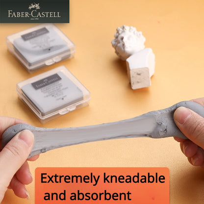 1Pc Faber-Castell Drawing Art Kneaded Erasers for Correcting,Lightening Charcoal Pencil and Pastel Artists Works, Gray in Box