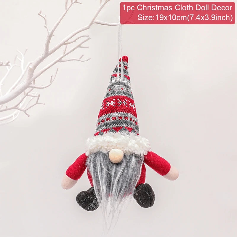 Santa Claus Doll Chirstmas Decorations Home 2025 Decor Table Elk Doll Christmas Ornaments Xmas Navidad Gifts Happy New Year 2