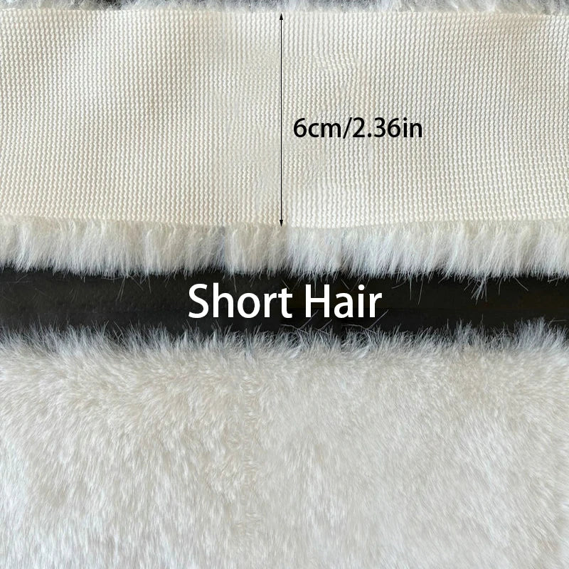1m Faux Rabbit Fur Ribbon Trimming Fabric Soft Fluffy Plush Hair Tapes Stripe Fabric For DIY Garment Crafts Sewing Accessorie