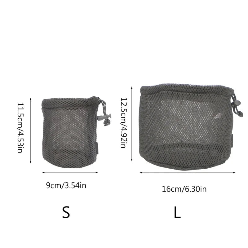 Cookware Storage Bag Nylon Mesh Bag Travel Stuff Sacks Drawstring Bag