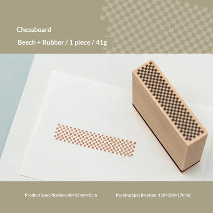 Journal GO Geometric Aesthetic Wooden Stamp Vintage Dot Gird Landscape Creative DIY Junk Journal Material Collage Stationery 