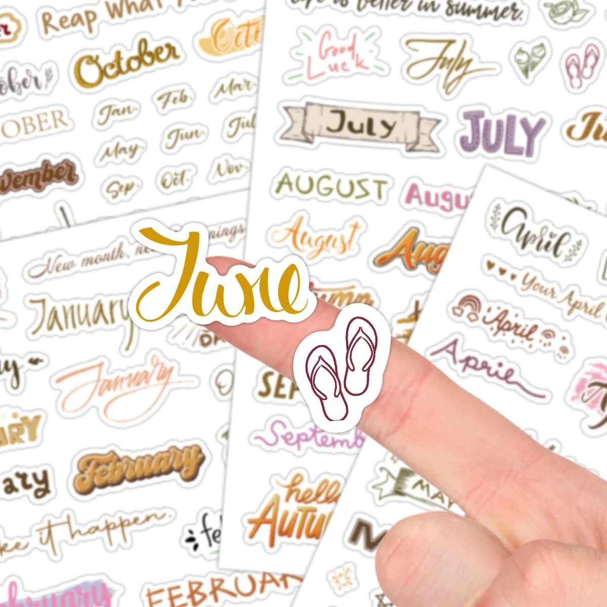 4sheets Colorful Monthly Calendar Stickers-Inspirational Quotes Design,Monthly Planner Sticker For Decor,Gift Wrapping,Diy Cr