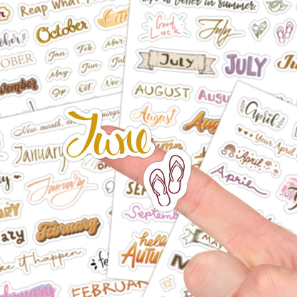 4sheets Colorful Monthly Calendar Stickers-Inspirational Quotes Design,Monthly Planner Sticker For Decor,Gift Wrapping,Diy Cr