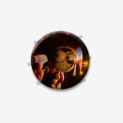 Creative Funny P-Pomni Enamel Pins Cute Cartoon Character Round Brooch DIY Backpack Jacket Collar Badge Jewelry Gifts for Fri