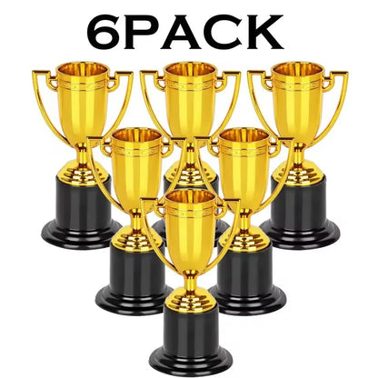 Gold Trophy Award Mini Trophies Bulk- (Pack of 6/12/24/36) 4-7 Inch Tall Plastic Golden Statue Award, Party Themed Decoration