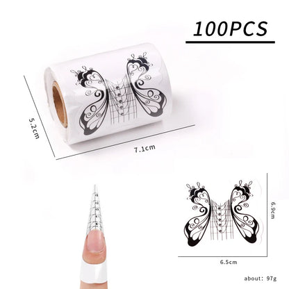Forms for Extension Nail Molds Gel Paper for Nails Extension Templates Sculptural Shape Forms for Nails Bottom Polygel Sticke