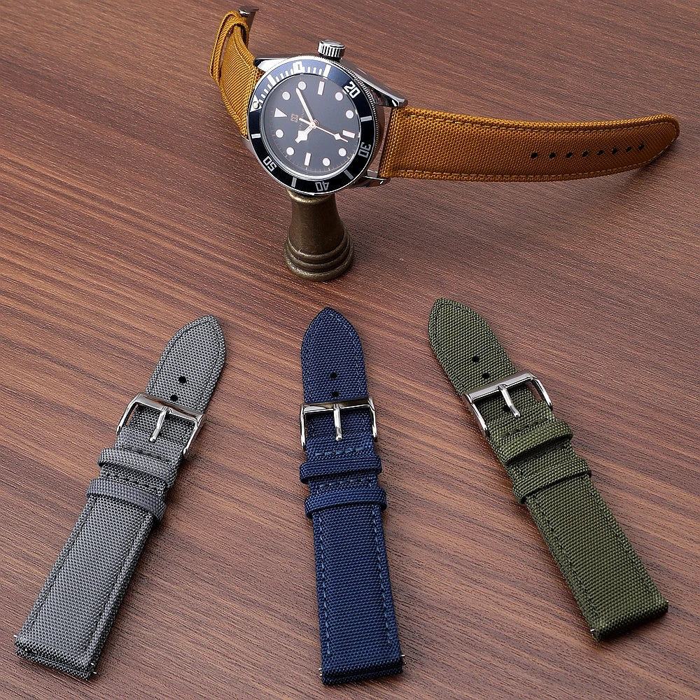 18mm 19mm 20mm 21mm 22mm 24mm Waterproof Sailcloth Watch Strap Two-Sided Nylon Watchband Quick Release Band Sport Belt For Me