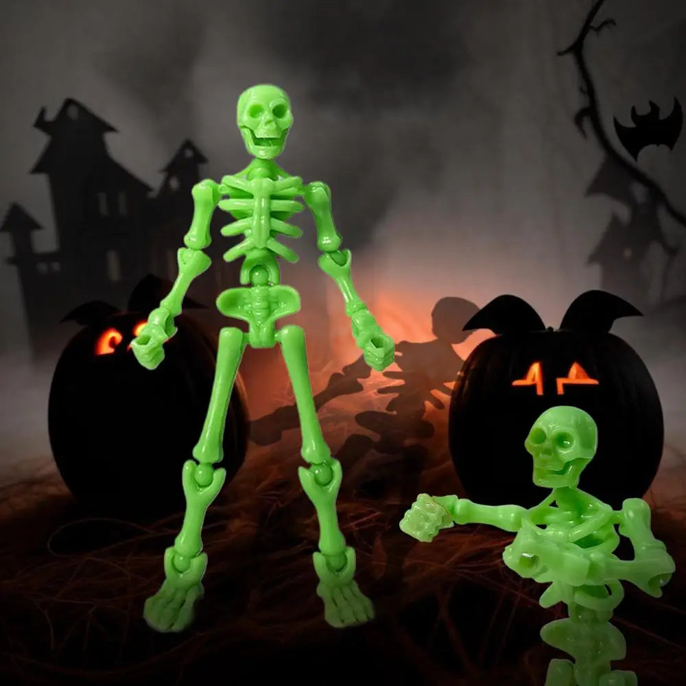 DIY Skeleton Figurines Plastic Posable Mini Skeletons with Movable Joints DIY Craft Halloween Party Haunted House Decor