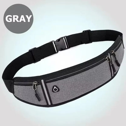 Professional Running Waist Bag Sports Belt Pouch Mobile Phone Case Men Women Hidden Pouch Gym Sports Bags Running Pack - Gray