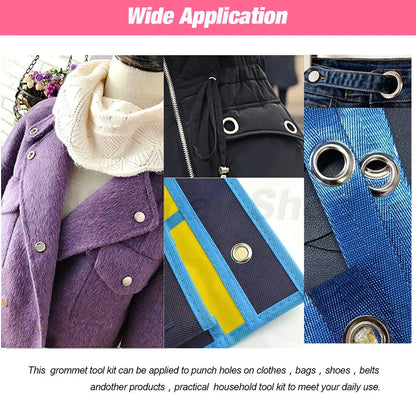 4mm/6mm/12mm Eyelet Grommet Install Plier With 100 Sets Eyelet Metal Hole Ring For DIY Cap Bag Clothes Leathercraft Shoes Bel