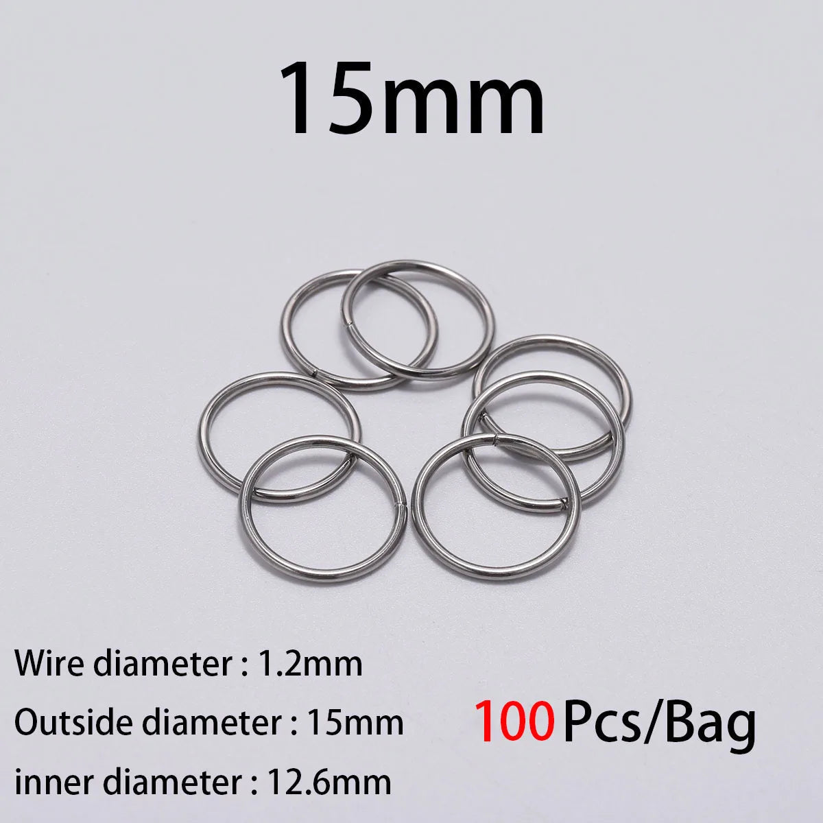 30-200Pcs 3-25mm Stainless Steel Split Ring Open Single Loops Jump Rings Connectors for DIY Jewelry Making Findings Accessori