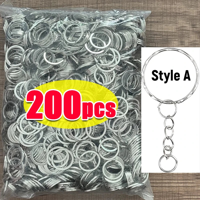 Silver Plated Metal Blank Keyring Keychain Split Ring Keyfob Key Holder Rings Women Men DIY Key Chains Key Ring Accessories -
