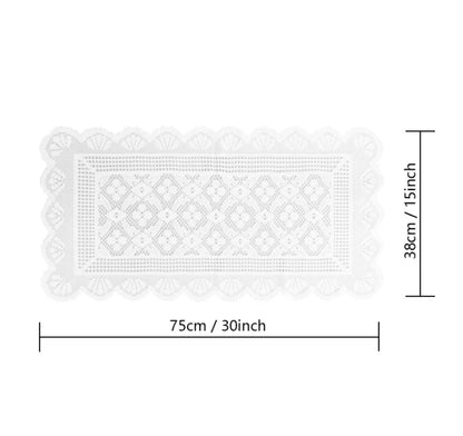 Modern minimalist white lace table runner Nordic dining table tablecloth decoration coffee table TV cabinet decorative scarf