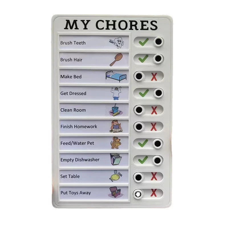 Reusable My Chores Checklist Task Board Daily Schedule Planner Memo Chore Chart Kid Responsibility Behavior Self Discipline C