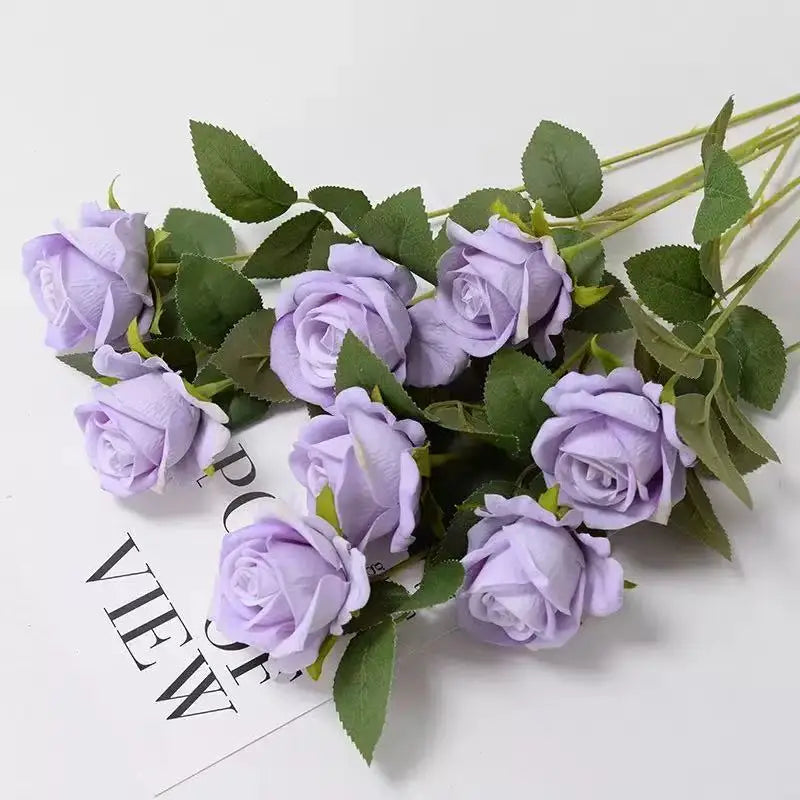 1/5/10/20pcs Roses Artificial Flowers Rose Flower Branch Artificial Red Roses Realistic Fake Rose for Wedding Home Decor - fl