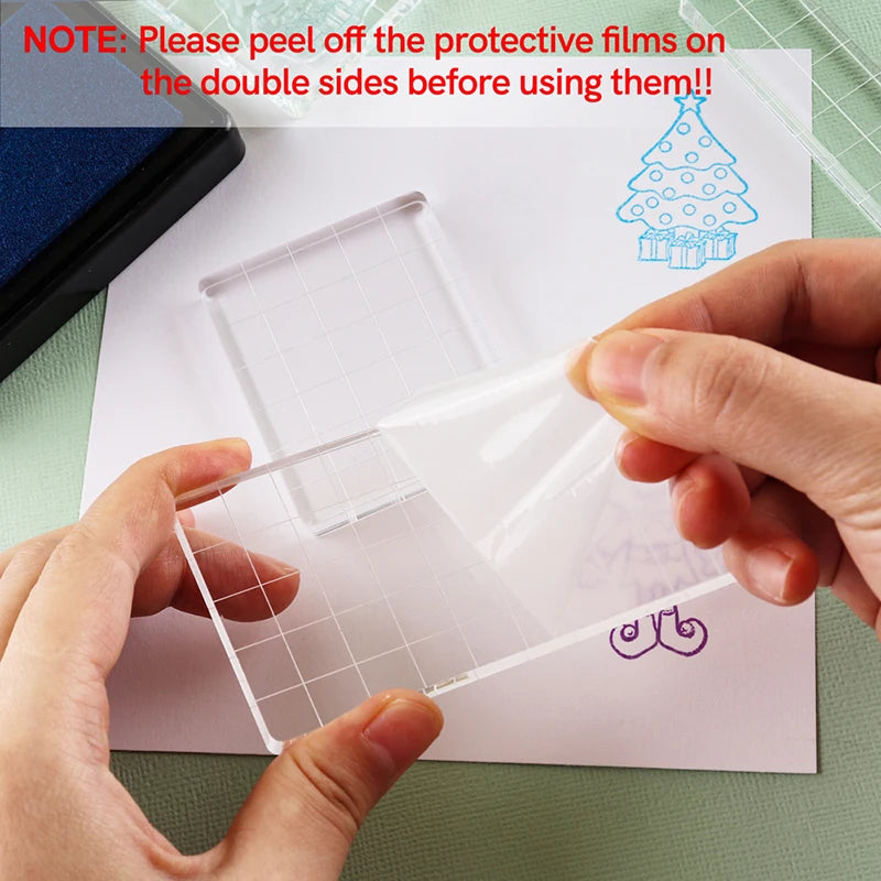 Acrylic Silicone Clear Stamps Block For Scrapbooking DIY Album Cards Decoration Embossing Handle Starter Shape Stamp