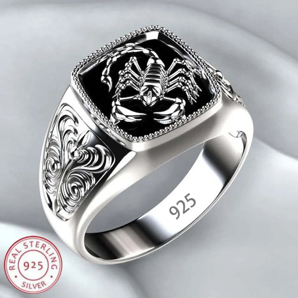 925 Sterling Silver Men Rings for Men Temperament Banquet Wedding Jewelry Anniversary Party Gifts