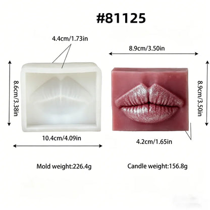 Lips Mother Baby Embossed Silicone Soap Mold Handmade Soap Epoxy Resin Casting Mold Rectangle 3D Relief Wax Candle Mould Deco