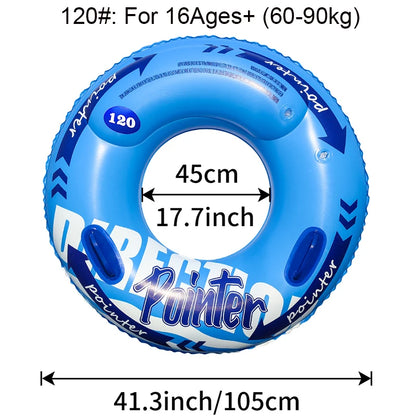 Double Balloon Inflatable Swimming Ring，Beach toys Pool Floaties for Adults,Swim Inner Tube for Pool - Blue 120