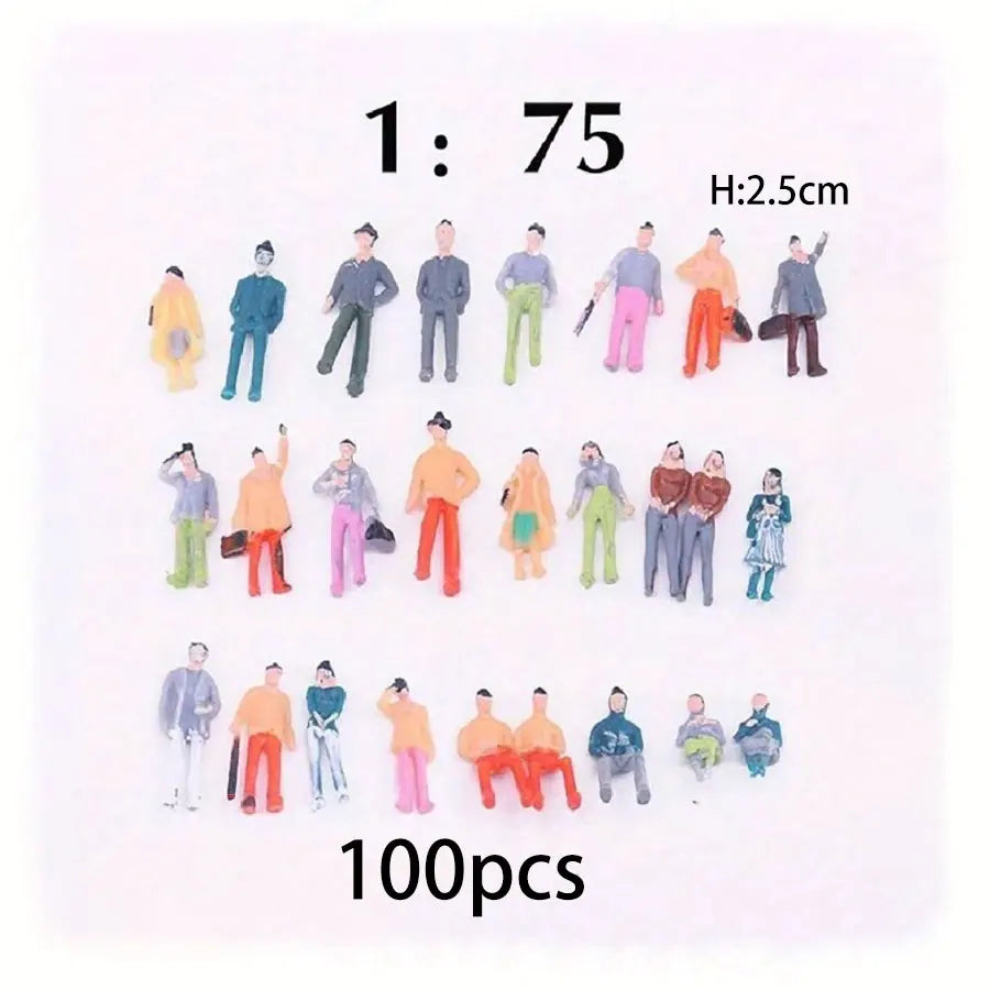 Valentine's Day Birthday Party Gift Train Scene Scale Model Character Building Sitting Passengers Painted Dolls Collectible F