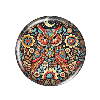 Folk Art Animals with Flower 10pcs Mixed 12mm/14mm/18mm/20mm/25mm/30mm Round photo glass cabochon demo flat back Making findi
