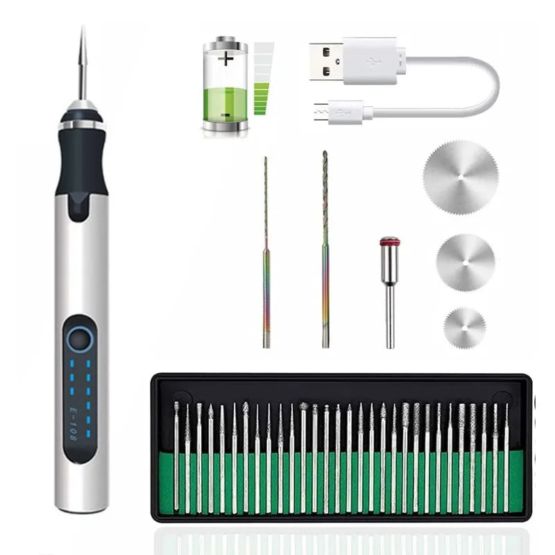 Engraving Machines Mini Electric Engraver Etching Pen Cordless Rotary Tool for Jewelry Glass Wood Ceramic Metal Plastic