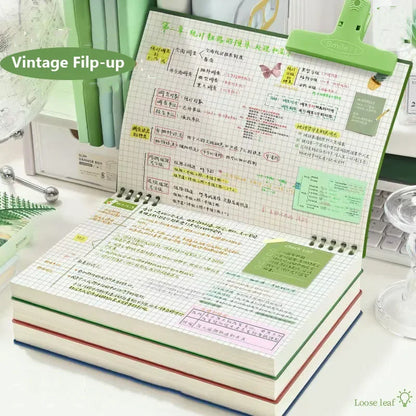 Grid Notepad B5 Sketch Book Notebooks Leaf Notebook Diary Flip Stationery Journal Writing Pads Office School Supplies