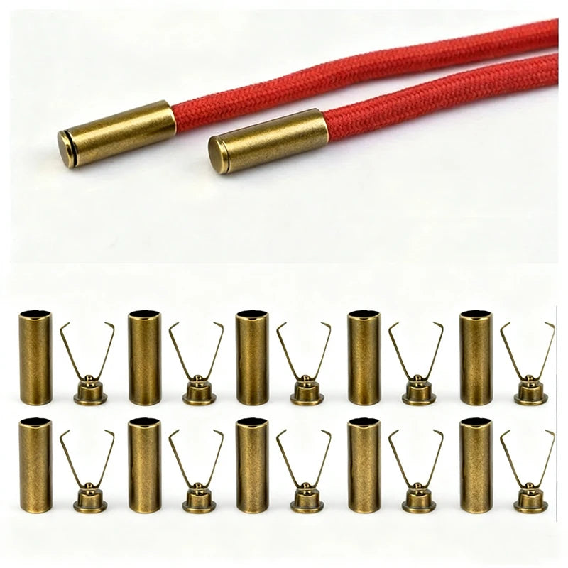 10pcs Heavy Duty Cord Locks Adjustable Metal Clips Secure Fastening for Shoelaces Bags Hoodies DIY Crafts Organizing Cables -