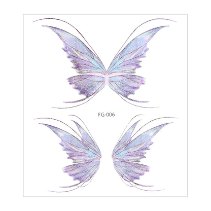 3D Fairy Butterfly Wings Shiny Tattoo Sticker Waterproof Eyes Face Body Art Fake Tattoos For Women Makeup Dance Music Festiva