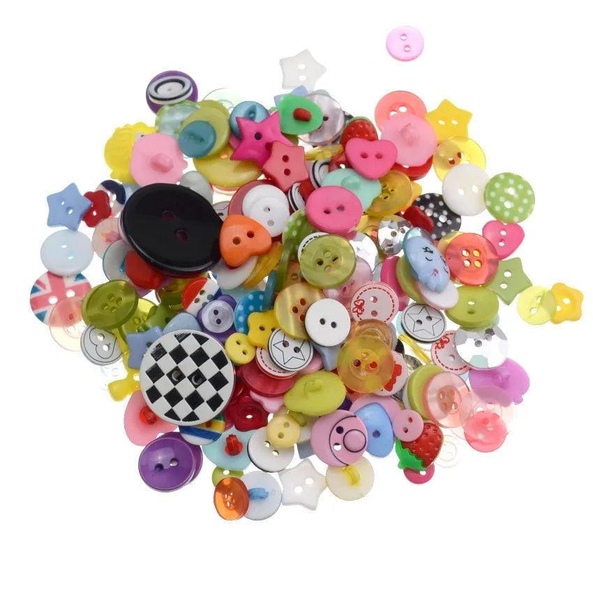 20/50/100pcs Mix Shape Multicolor Diy Scrapbooking Cartoon Buttons Plastic Children's Garment Sewing Notions