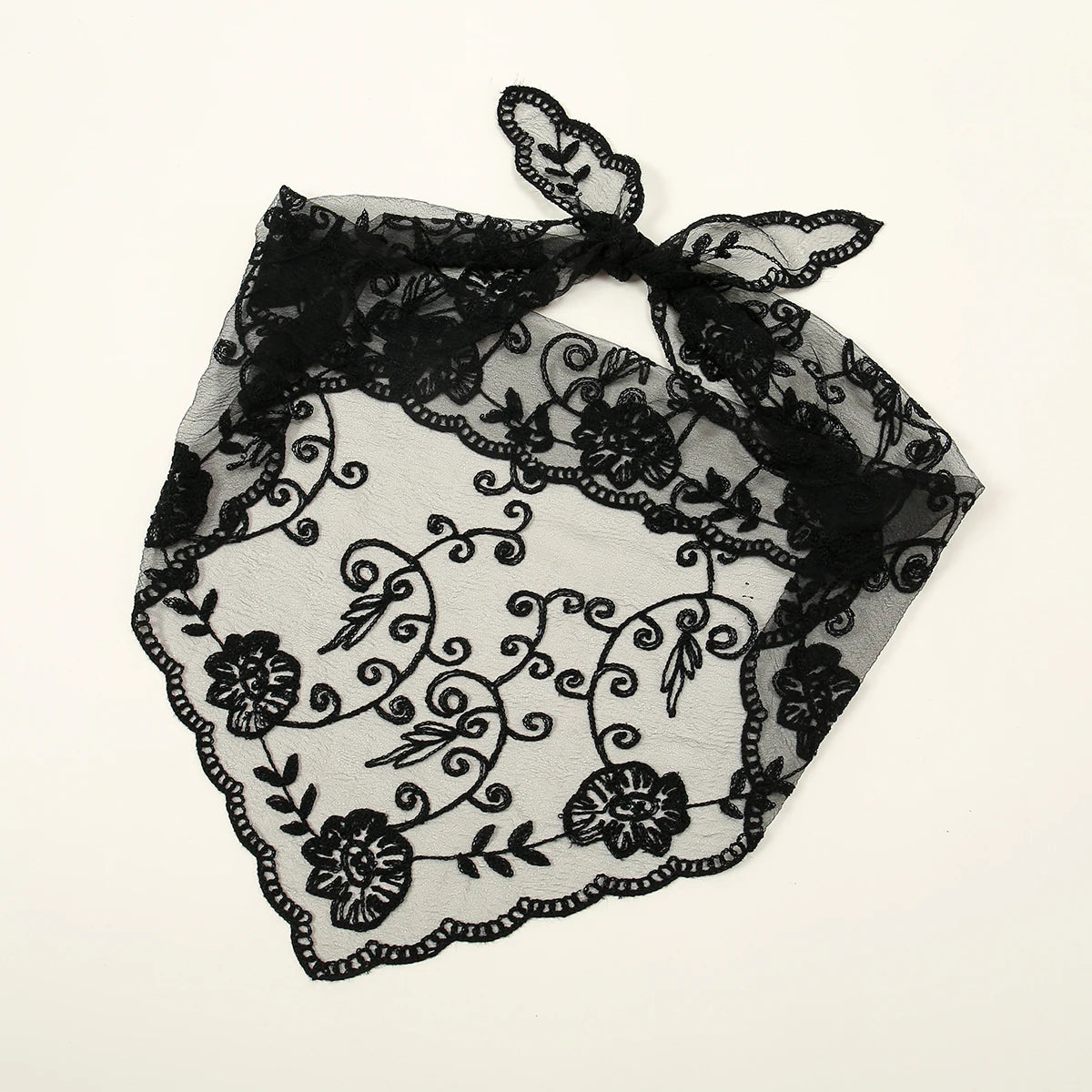 Fashion Ins Lace Hair Scarf Women Retro Triangle Hair Bands Vintage Triangular Headscarf Girls Elegant Headwear Hair Accessor