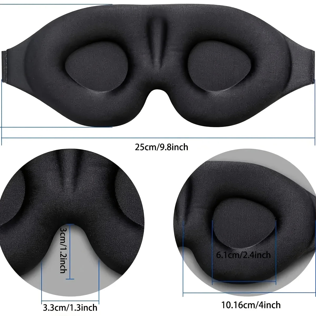 Eye Mask for Sleeping 3D Contoured Cup Blindfold Concave Molded Night Sleep Mask Block Out Light with Women Men