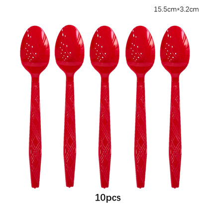Disposable Knife Fork Spoon Cutlery Set Pink Blue Disposable Tableware Birthday Party Decorations Wedding Baby Shower Supplie