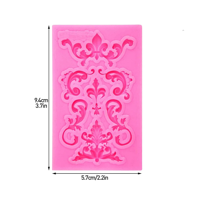 Baroque Style Curlicues Scroll Lace Fondant Silicone Mold Cake Border Decoration Cupcake Top Decoration Mold - 2