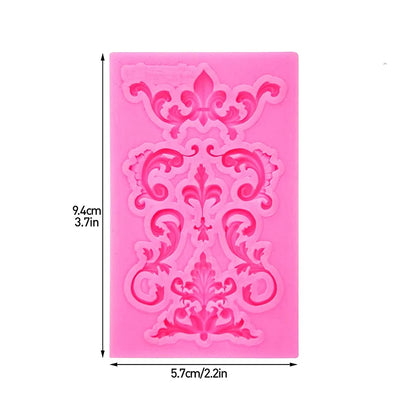 Baroque Style Curlicues Scroll Lace Fondant Silicone Mold Cake Border Decoration Cupcake Top Decoration Mold - 2