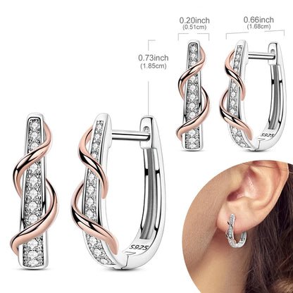 925 Sterling Silver Hoops Earrings Hypoallergenic Hoops Earrings With Zirconia Fashion Jewelry for Women Girls