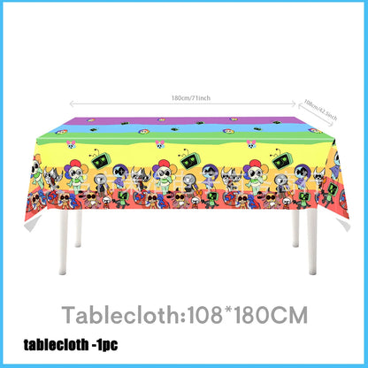 Dandys World Theme Birthday Party Decoration Disposable Tableware Dandy Balloon Napkin Backdrop For Baby Shower Kid Gift Supp