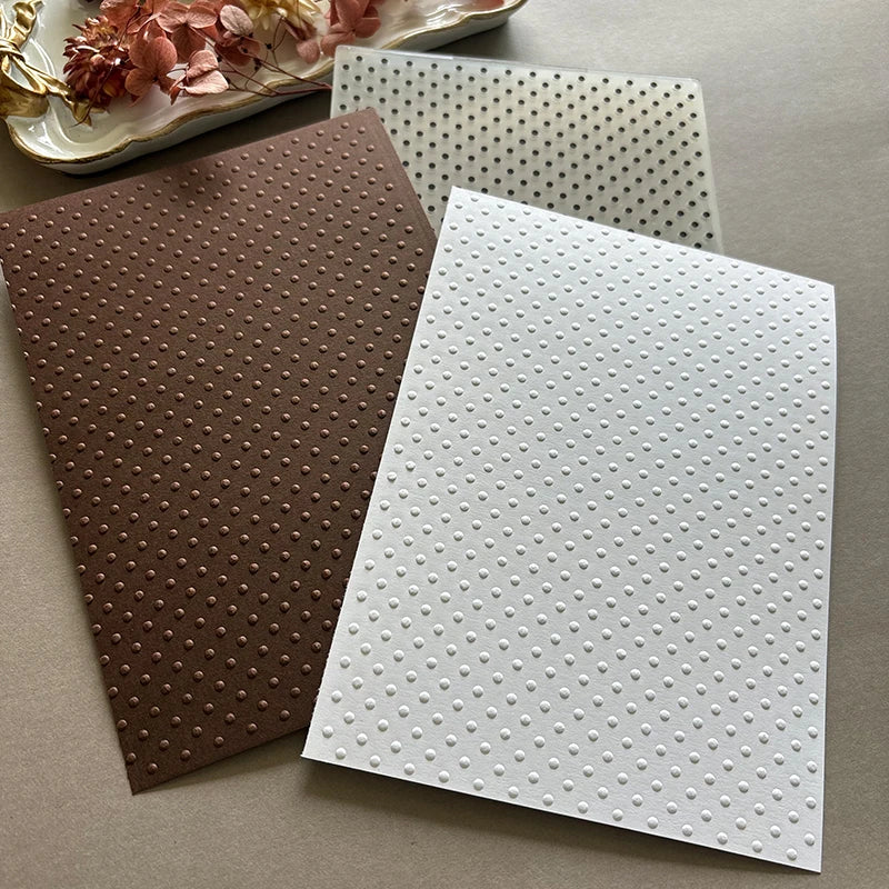 Dot array decorative floral background template, embossed craft paper folder, DIY scrapbook, texture card making, photo album