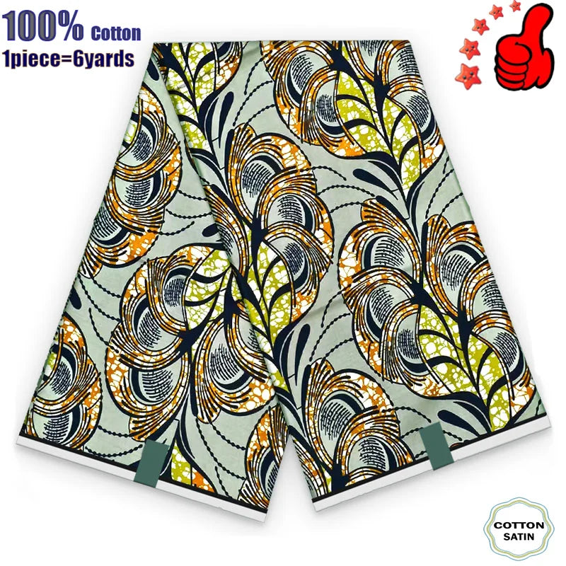 100% Cotton Soft Original Guaranteed Veritable African Real Wax Fabric Ghana Nigeria Style Ankara Wax Batik Fabric - 42