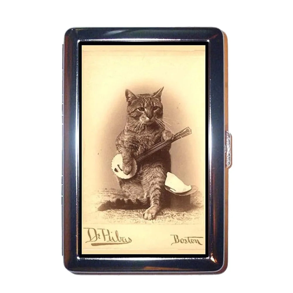 Vintage-Style Vintage Card Case Versatile Design Metal Material Cash Case Multi-function Easy Snap Metal Case - Style 2
