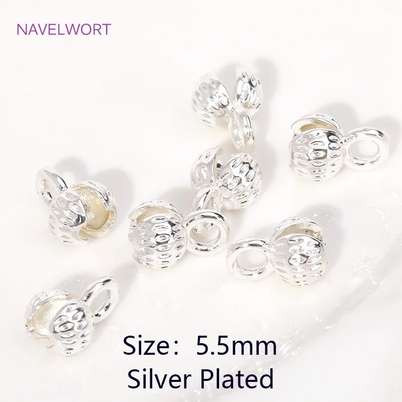 10/20Pcs 18K Gold Plated End Beads Tip,Brass End Caps For Jewelry Making,Connecting Rings For Jewelry,DIY Bracelets Accessori