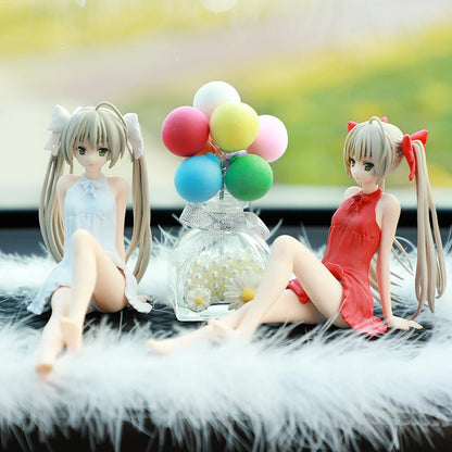 Anime Figure Cartoon Kawaiii Yosuga No Sora Kasugano Sitting Position Action Host Computer Chassis Decor Car Ornamen